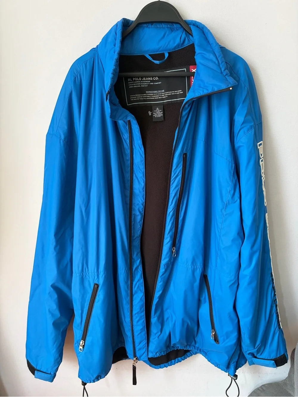 Polo Jeans Co RL Embroidery Logo Fleece Lined Windbreaker Jacket